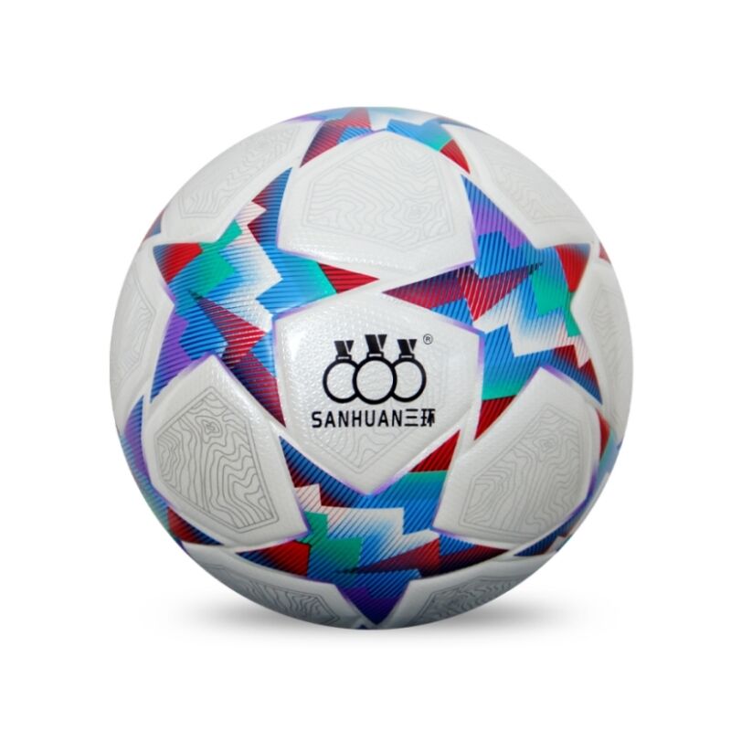 Sanhuan | Thermisch gelijmde trainingsvoetbal – PU 0,65 mm golf-/vierhoekpatroon omsloten balhoes