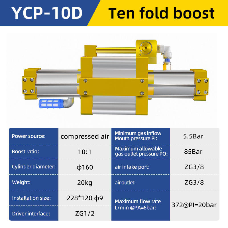 YCP-10D Luftverstärkerventil 10-fache Druckerhöhung, Förderpumpe, maximale Durchflussrate 372 L/min