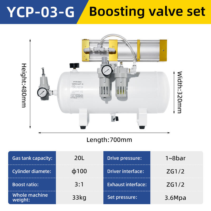 YCP-03-G Drei-fach-Luftverdichterpumpe mit 20-Liter-Luftspeicherbehälter