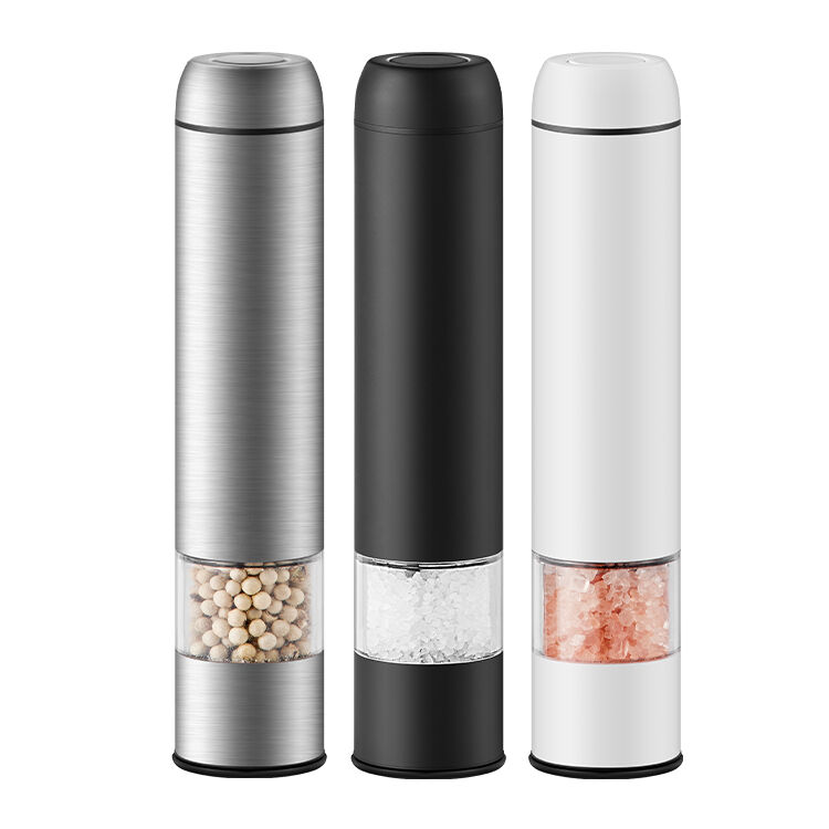 Rechargeable Electric Salt and Pepper Grinder Stainless Steel USB Gravity Adjustable Ceramic Burr With for Kitchen BBQ Outdoor