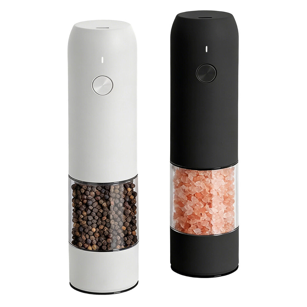 High Capacity Portable Adjustable Coarseness Salt and Pepper Grinder Set Food-Grade PC Material USB Rechargeable Pepper Mill