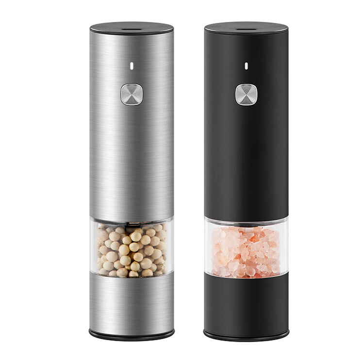 Hot Selling New USB Rechargeable Adjustable Electric Stainless Steel Mini Handheld Salt and Pepper Dry Spice Mill/Grinder Set
