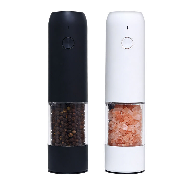 High Capacity Portable Adjustable Coarseness Salt and Pepper Grinder Set Food-Grade PC Material USB Rechargeable Pepper Mill