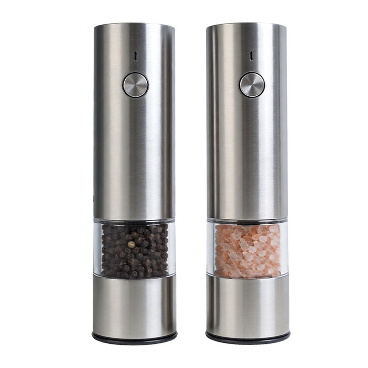 Food-Grade SS Adjustable Grind Automatic Salt and Pepper Mill Electric Powered Mini Pepper Grinder with Ceramic Core