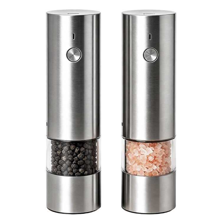 Food-Grade SS Adjustable Grind Automatic Salt and Pepper Mill Electric Powered Mini Pepper Grinder with Ceramic Core