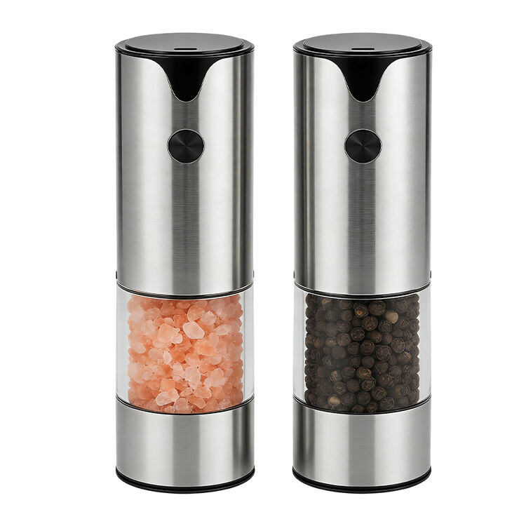 Modern Electric Salt and Pepper Grinder Rechargeable USB Metal Body Adjustable Coarseness for Kitchen and Dining