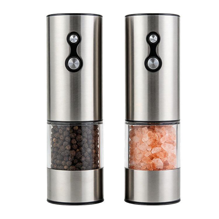 USB Powered Automatic Usb Rechargeable Salt and Pepper Grinder Set Adjustable Grinding Coarseness Spice Grinder With Led Light