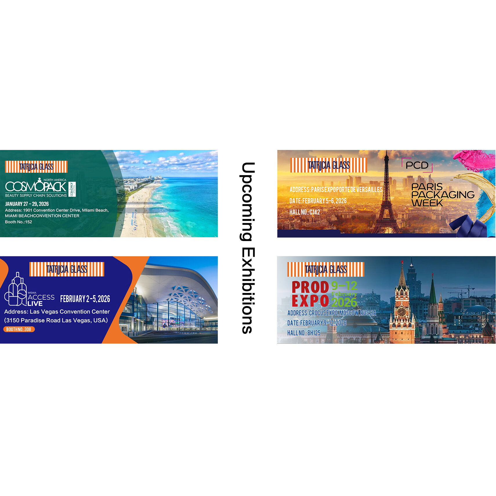 TATRICIA GLASS 2026 Global Tour | Meet Us At 4 Top Packaging Shows!