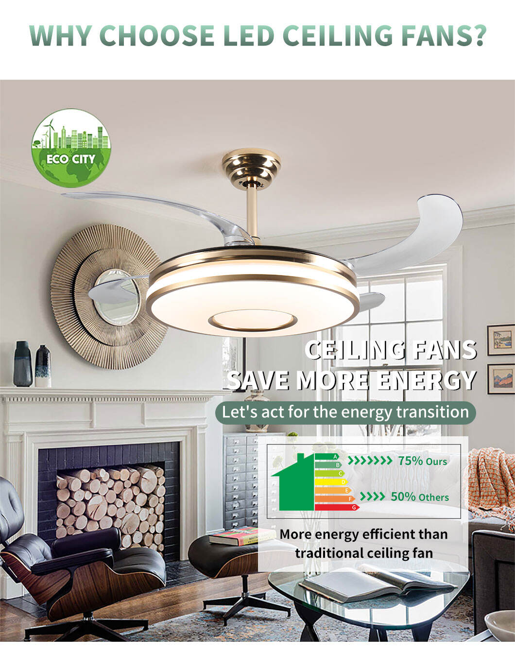 Remote Control Ceiling Fans with Light mula sa Huangchuang Smart Household Technology
