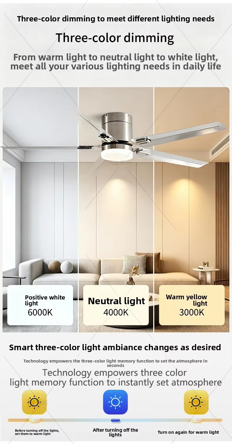 Ceiling Fan with Light and Remote Control LED Chandelier Fan for Living Room