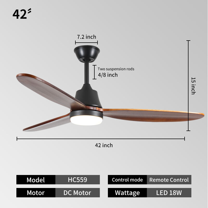 Ventilatori da soffitto moderni con luce da Huangchuang Smart Household Technology