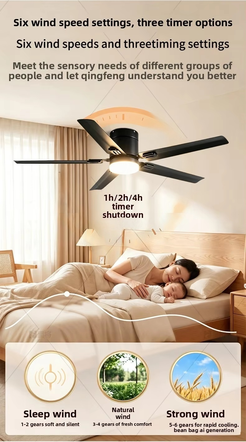 Ceiling Fan with Light and Remote Control LED Chandelier Fan for Living Room