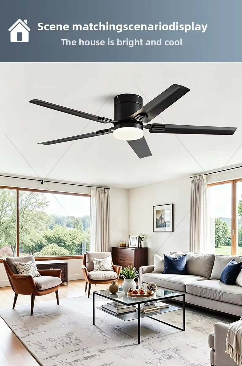 Ceiling Fan with Light and Remote Control LED Chandelier Fan for Living Room