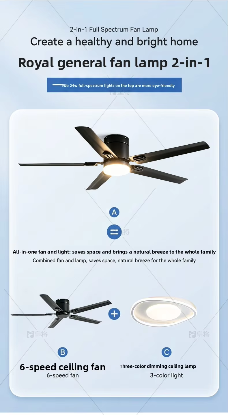 Ceiling Fan with Light and Remote Control LED Chandelier Fan for Living Room