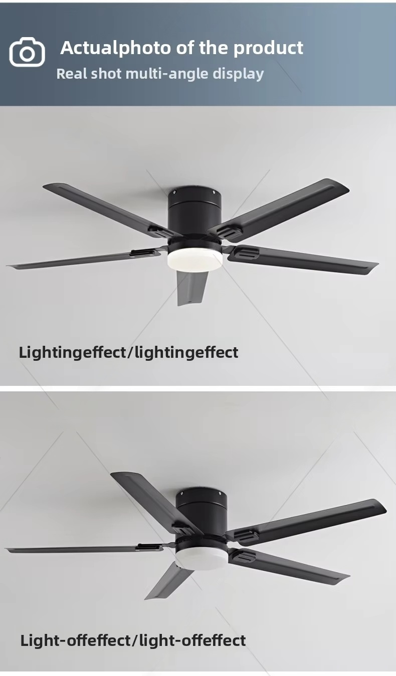 Ceiling Fan with Light and Remote Control LED Chandelier Fan for Living Room