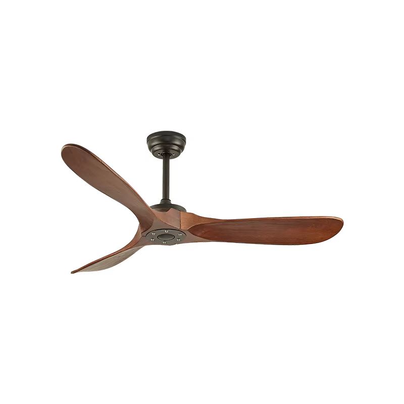 HC515-1 European Flush Mounted Wood Blades Hotel Decorative Modern Wooden Ceiling Fan Without Lights manufacture