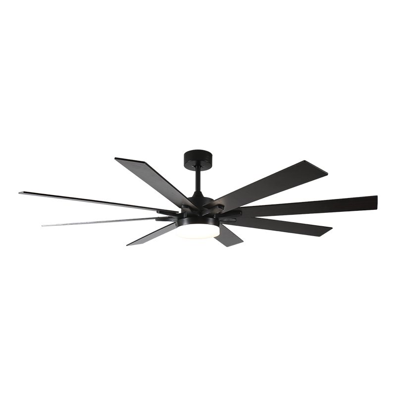 HC628 Nowoczesny Design Wiatrak Sufitowy 72 Cala z 8 Łopatami, Czarny Wiatrak Sufitowy z Jasnymi Diodami LED