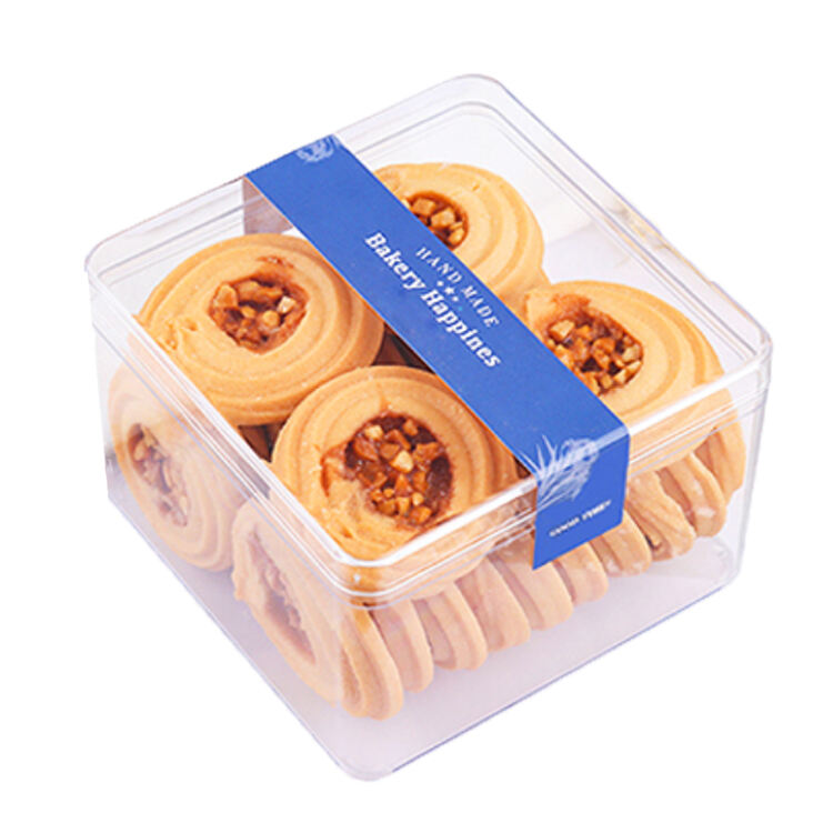 CH8560 תיבה פלסטיקית 300ml לCOOKIE וקנדיס, הדפסה מותאמת אישית של לוגו תיבות עוגת טירמיisu עם כובע