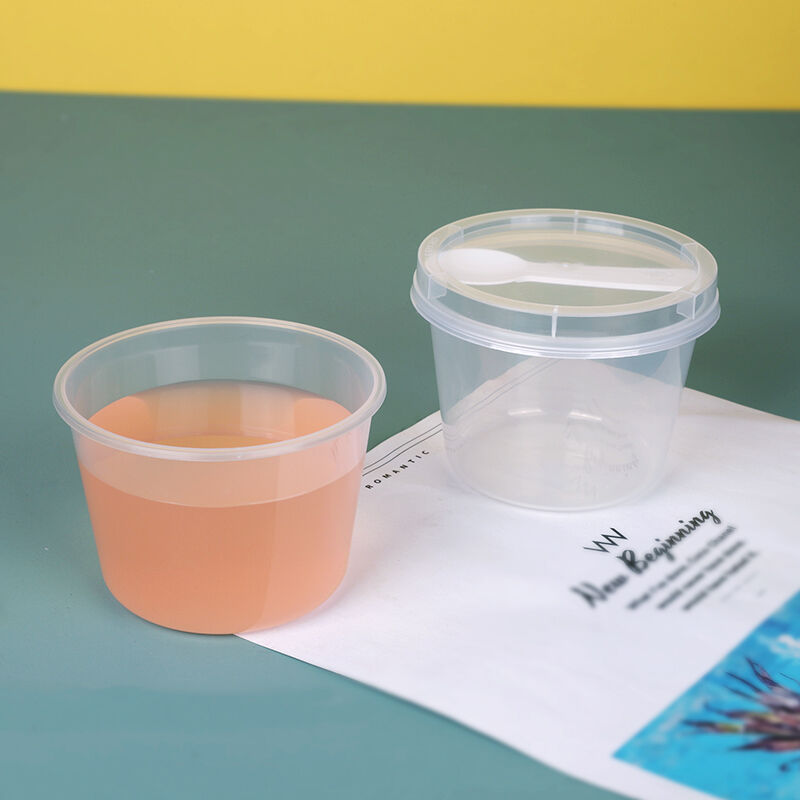 CH117 220ml Dessert Cups for Cake, Plastic Pudding Cup with Lids and Spoons  