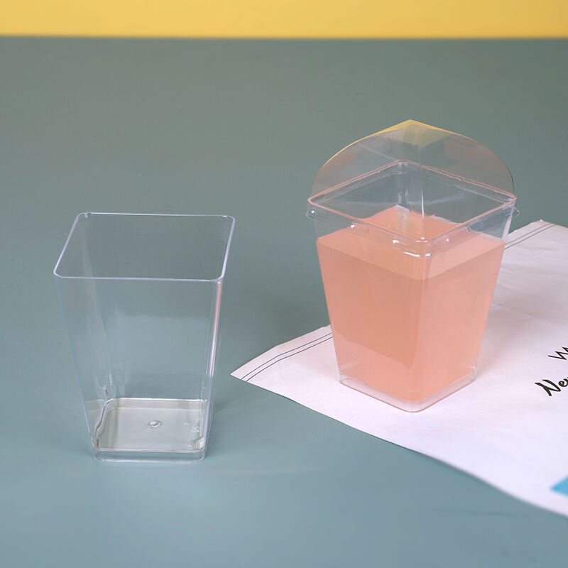 CH24 150ml Dessert Cups for Mousse Cake, Plastic Pudding Cup with Lids and Spoons