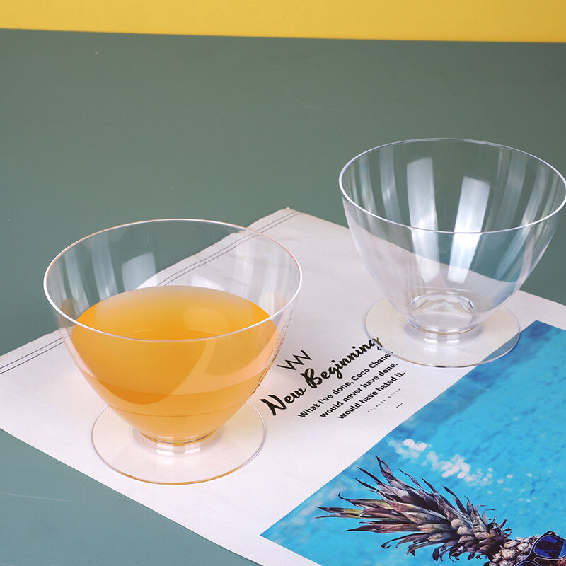 CH136 190ml Dessert Goblet for Mousse, High Quality Clear Plastic Wine Glasses    