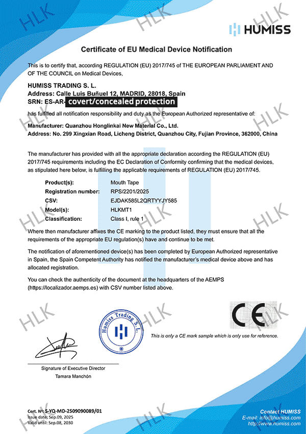 Mouthtape-CE-Analysis Certificate