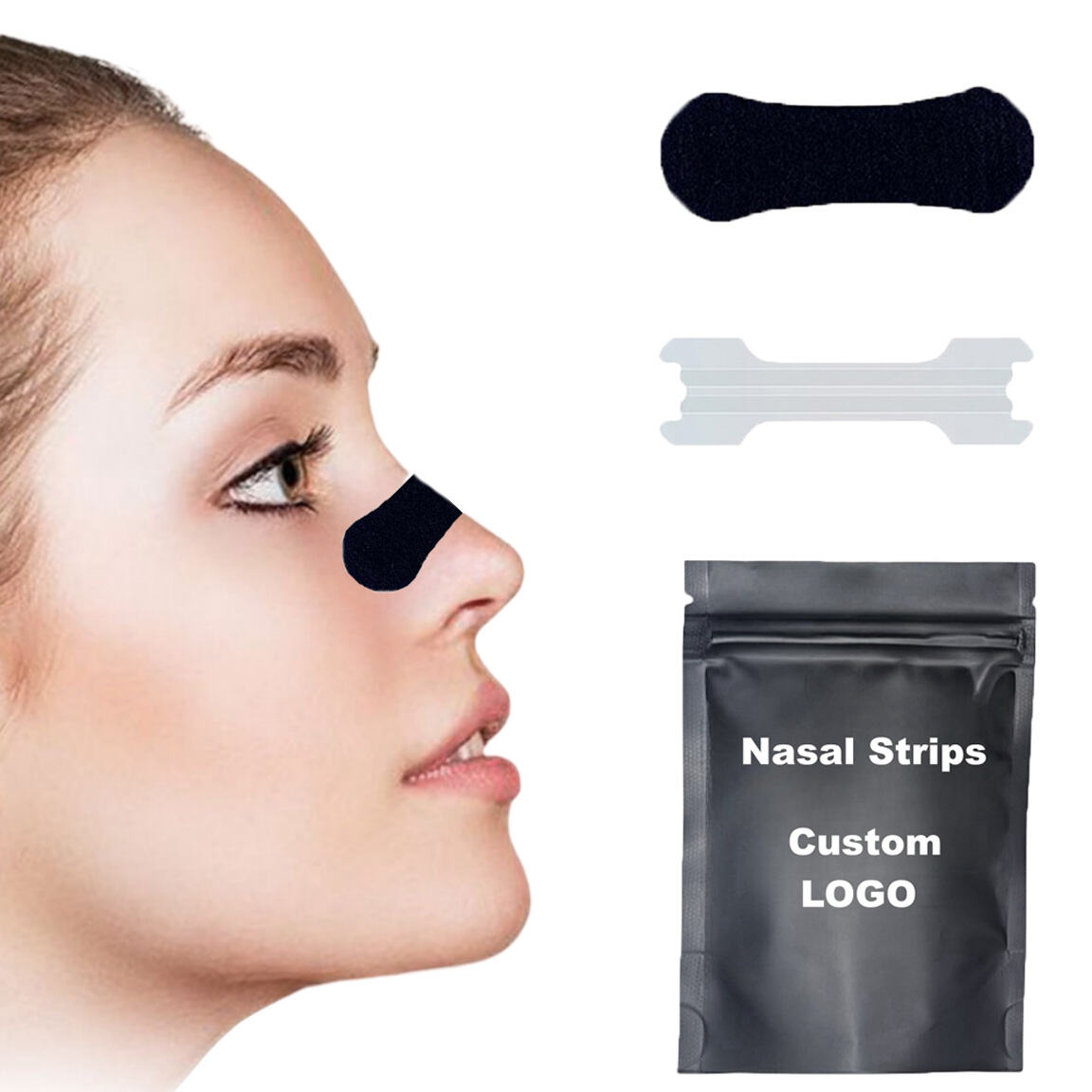 Personalized Anti-Snoring Nasal Strips for Sleep and Athletic Use Custom Breathable Nose Tapes for Comfortable Nighttime Use HLK