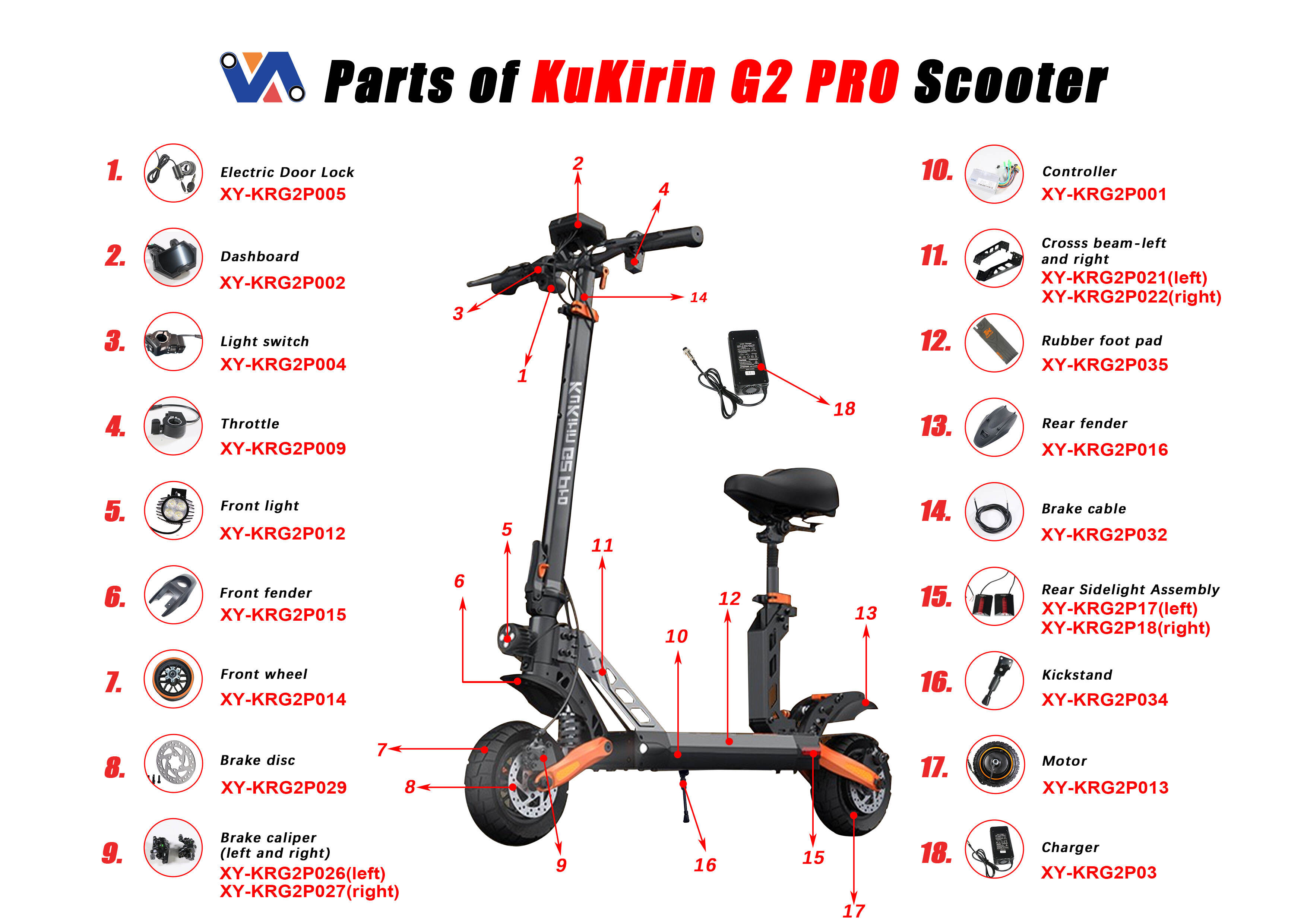 ridefixing scooter delar til kukirin g2 pro