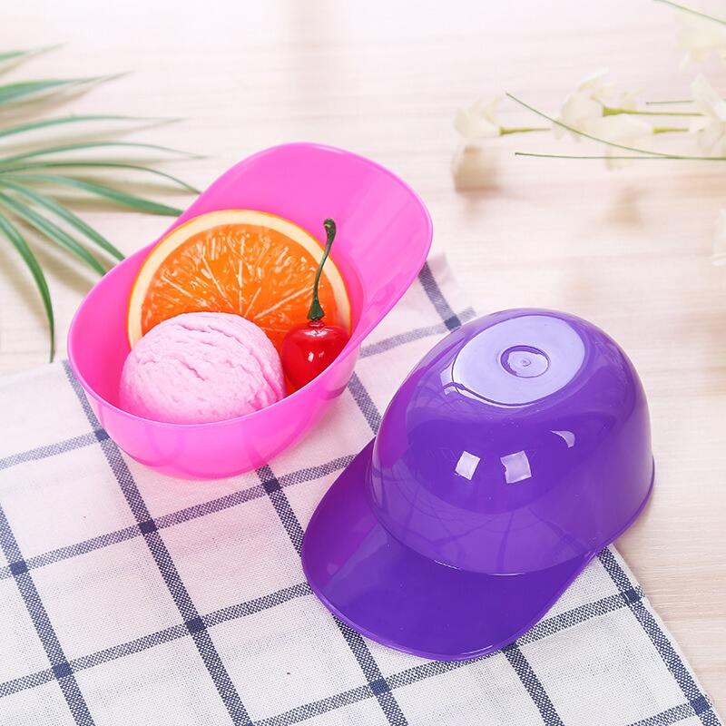 Baseball Hat Snack Bowl Helmets Shaped Ice Cream Sundae Plastic Bowl Cup