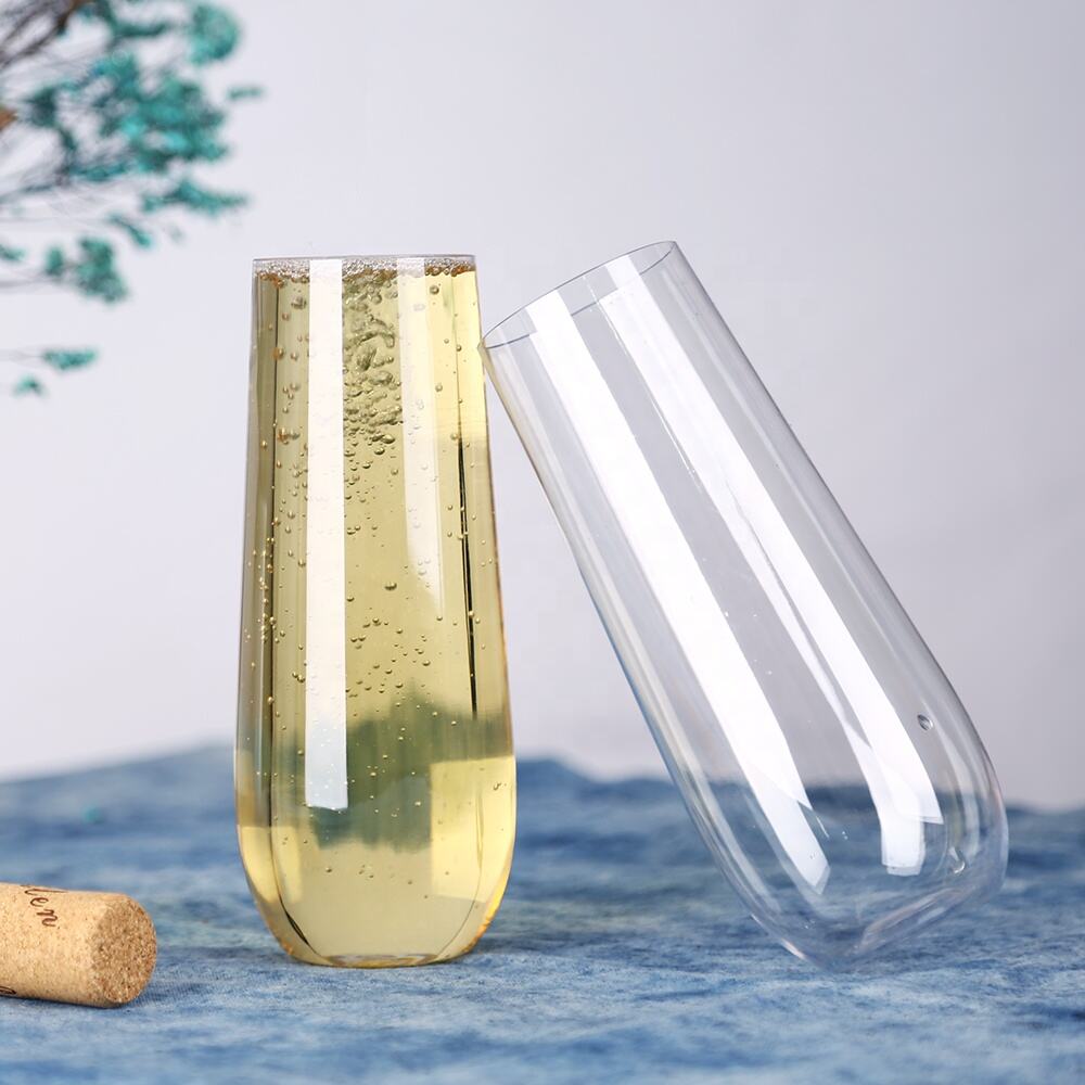 Transparent Plastic Champagne Flute – Clear View, Elegant for Bubbly Drinks