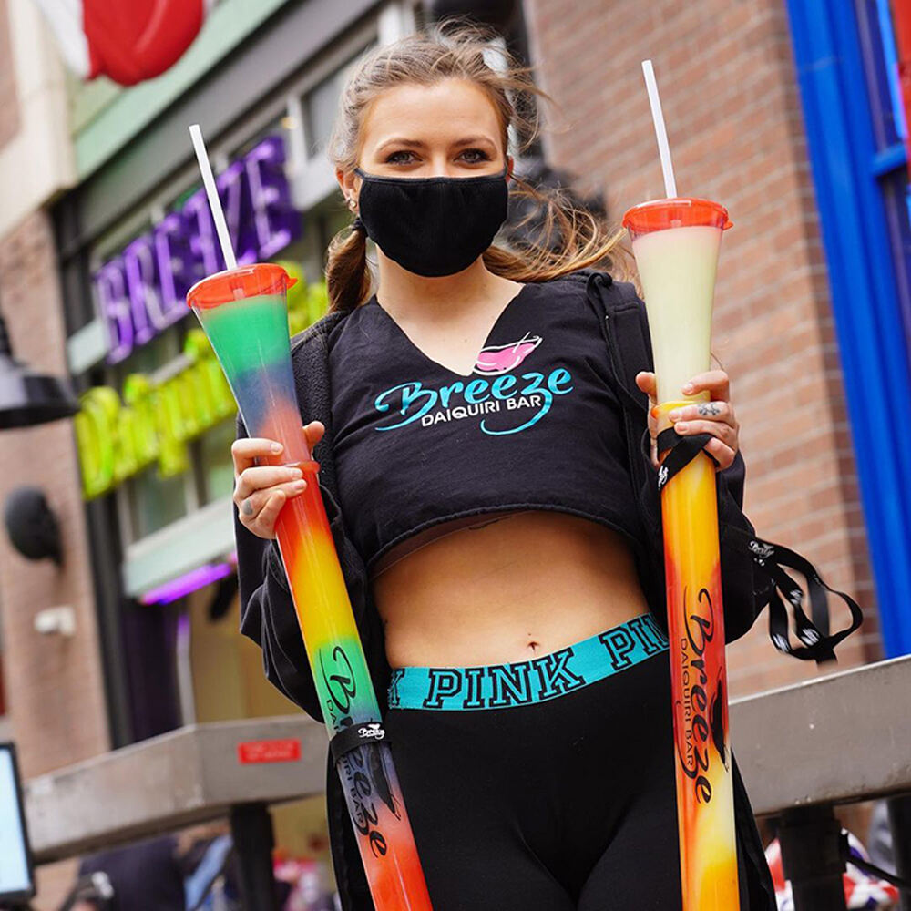 Charmlite 100oz Yard Cups Giant One Meter Yard Cups 3000ml Plastic Yard of Ale With Lid and Straw