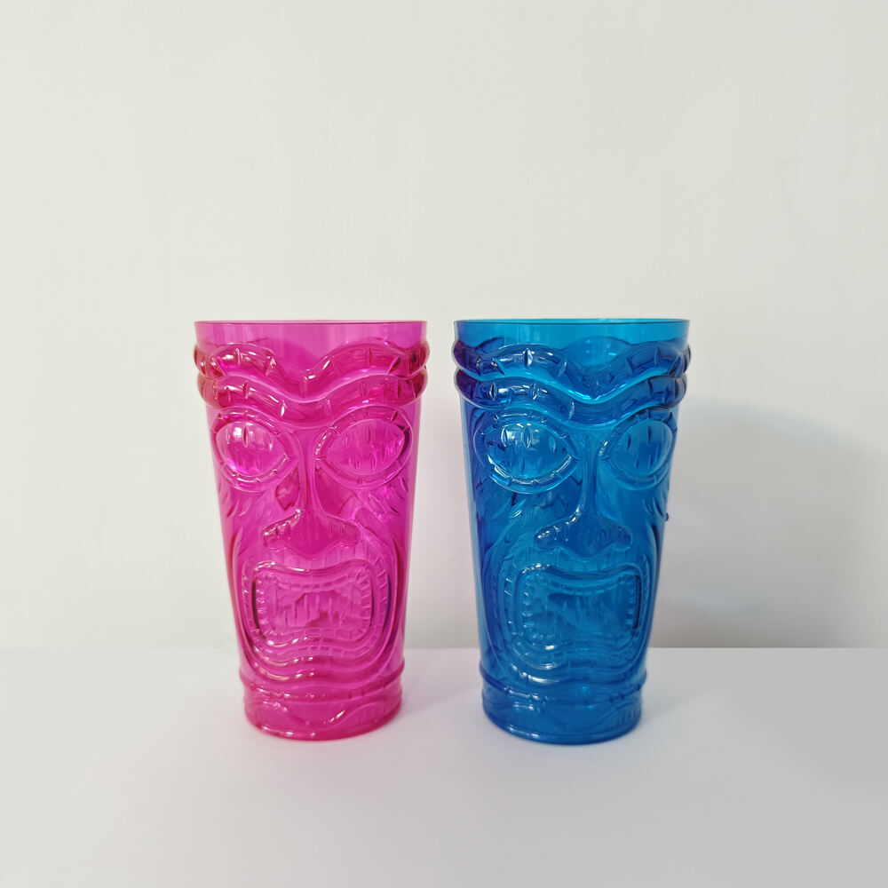 Clear Tiki Hawaiian Exotic Zombie Cocktails Mugs Party Drinking Tumblers Tiki Plastic Mug
