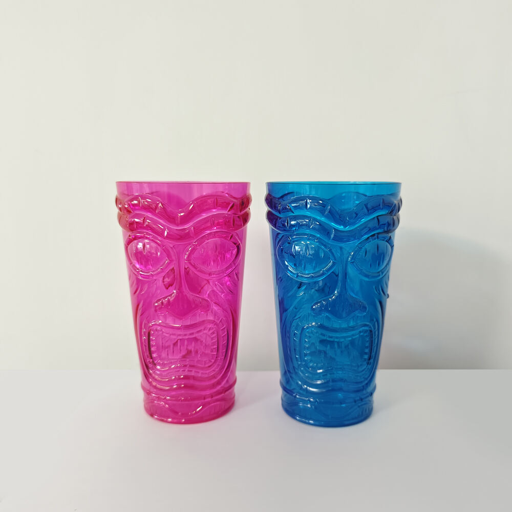 20oz Hawaiian Party Drinking Tumblers Cocktails Plastic Tiki Cups for Cocktails, Lemonade, Halloween