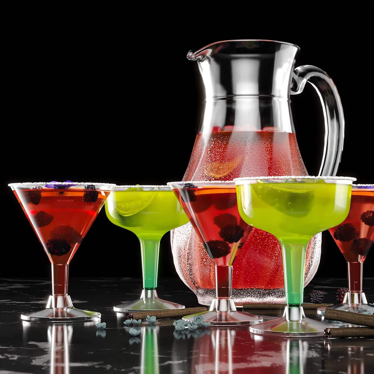 Clear hard plastic 6oz disposable martini glass