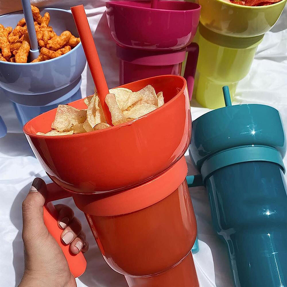 32 oz 2 in 1 Color Changing Snack and Drink Cup with Handle