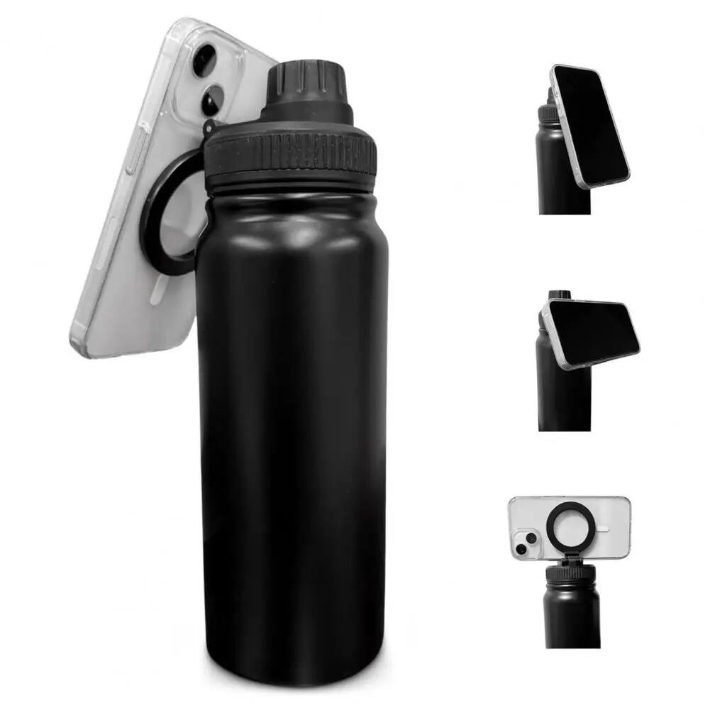 32oz Magnetic Cap Insulation Stainless Steel Magnetic Water Bottle with Magnetic Cell Phone Holder