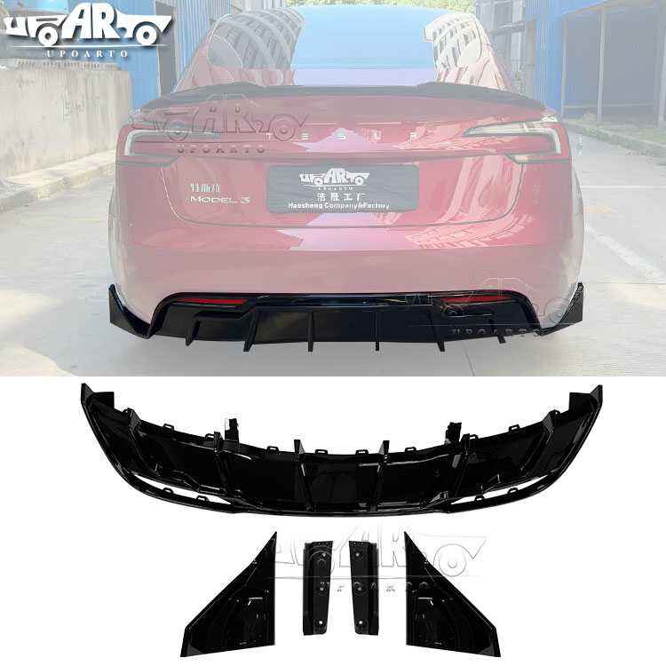 AR-Tesla-020 Rear Lip Diffuser & Rear Side Splitter for Tesla Model 3 2023+