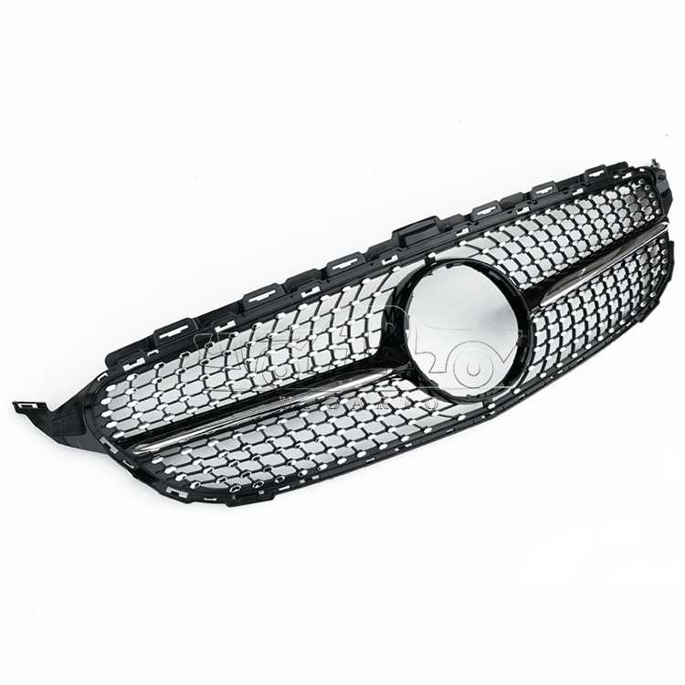 AR-BenZGR-009 Utan kamerahål Diamond Style Front Grill för Mercedes Benz C Class W205 2015-2018