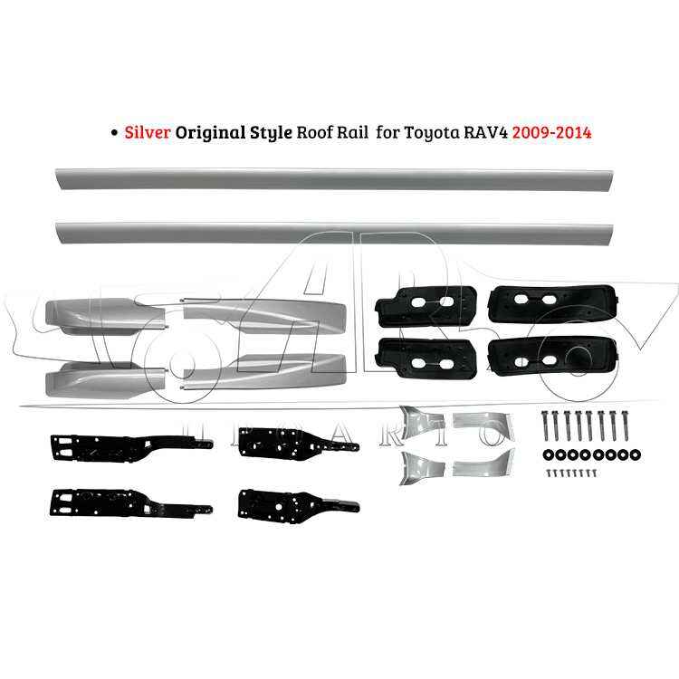 AR-Toyota-0135 Silver Original Style Roof Rail para sa Toyota RAV4 2009-2014