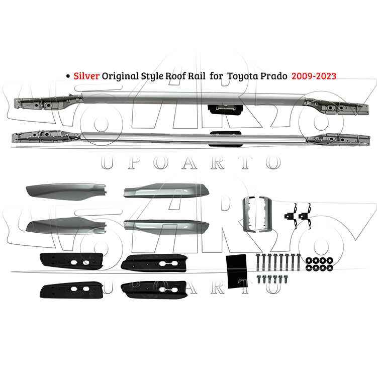 AR-Toyota-0145 Rel Atap Gaya Orisinal Perak untuk Toyota Prado 2009-2023