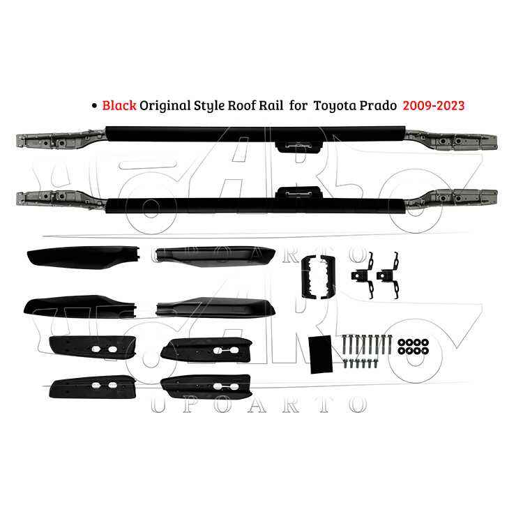 AR-Toyota-0144 Black Original Style Roof Rail for Toyota Prado 2009-2023