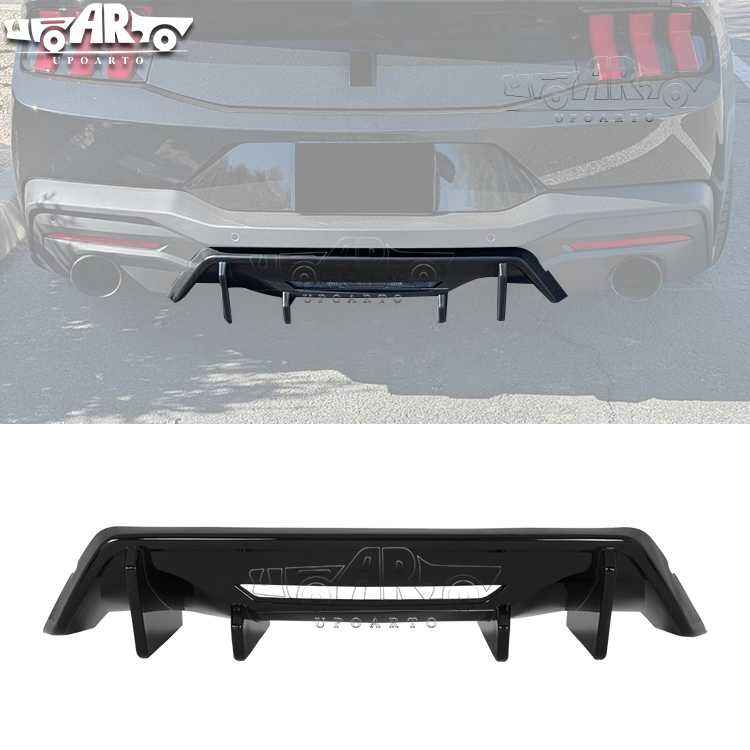AR-Mustang-029 Left and Right Single Exhaust Rear Lip Diffuser for Ford Mustang 2024+