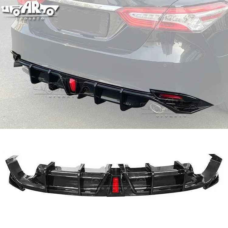 AR-Toyota-0114 Gaya 2 Bibir Belakang Diffuser dengan Lampu untuk Toyota Camry 2018-2023