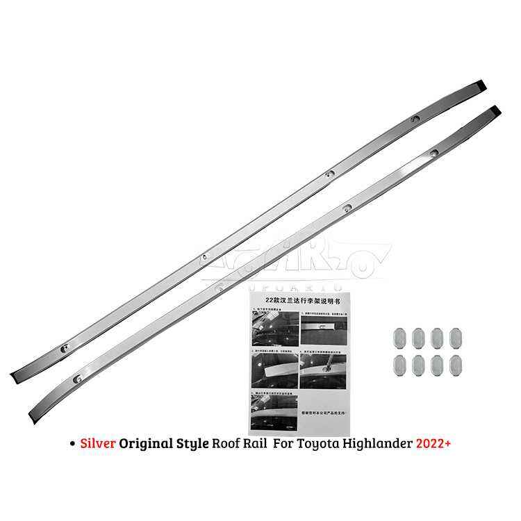 AR-Toyota-0128 Silver Original Style Roof Rail para sa Toyota Highlander 2022+