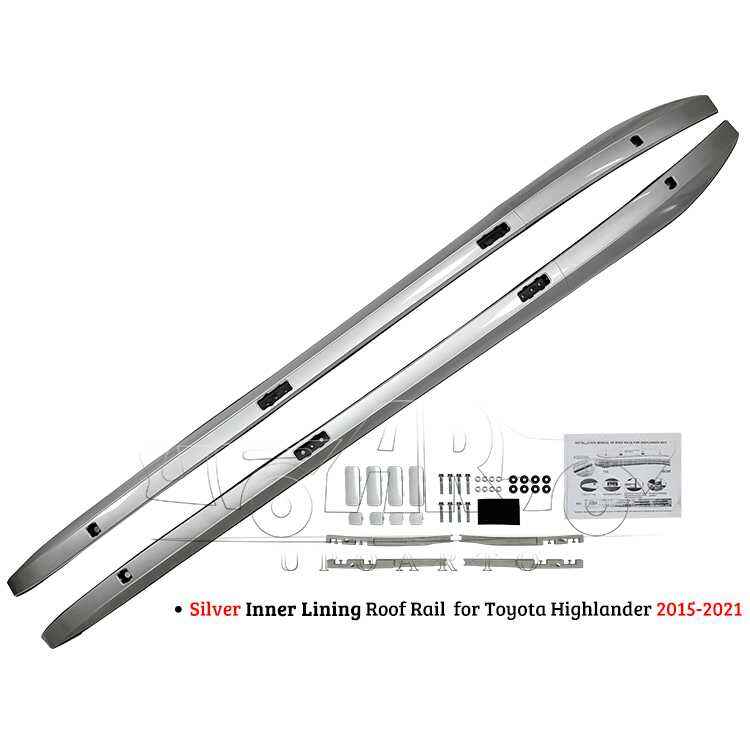 AR-Toyota-0124 Silver Inner Lining Roof Rail for Toyota Highlander 2015-2021