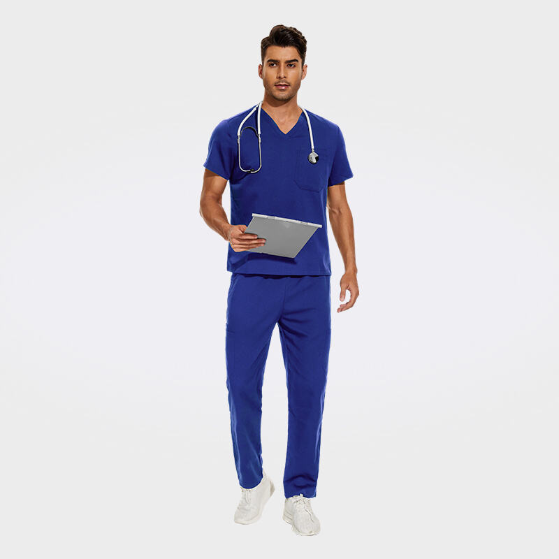 Classic and Sleek Design Perfect for Men Medical Staff Scrub Uniforms Sets 42019
