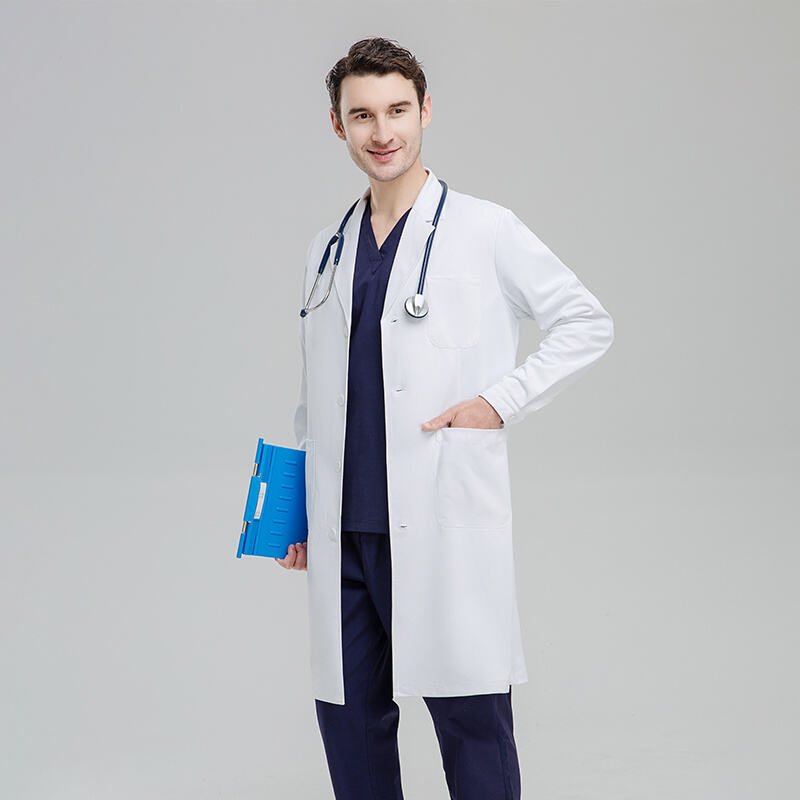 Professional Medical Lab Coat Anti-Static Multiple Pockets Easy Care 92003