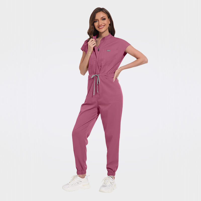 Top Selling One-piece Mandarin Neck Medical Scrub Uniform Sets With Jogger 42166