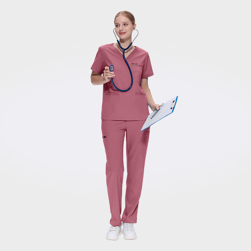 Multi-pockets Premium Scrubs Uniforms Sets for Unisex Straight Pants 42192