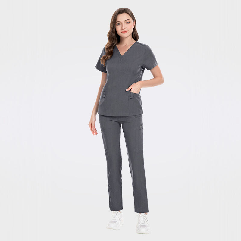 Neat Cuts showcase Beautiful Figure Medical Scrubs Sets with Many Pockets 42033